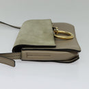 Chloe Fay Shoulder Bag Suede Leather Gray Gold Auth BA1915-3