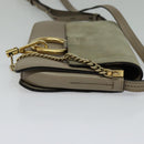 Chloe Fay Shoulder Bag Suede Leather Gray Gold Auth BA1915-4