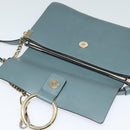 Chloe Fay Shoulder Bag Suede Leather Blue Gold Auth BA1916-10