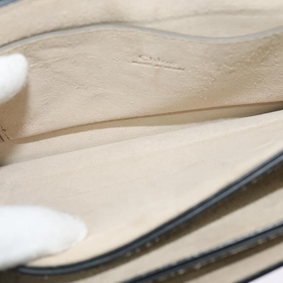 Chloe Fay Shoulder Bag Suede Leather Blue Gold Auth BA1916