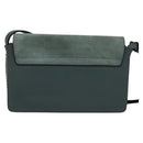 Chloe Fay Shoulder Bag Suede Leather Blue Gold Auth BA1916-2