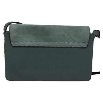 Chloe Fay Shoulder Bag Suede Leather Blue Gold Auth BA1916 - 0