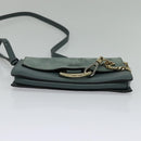 Chloe Fay Shoulder Bag Suede Leather Blue Gold Auth BA1916-5