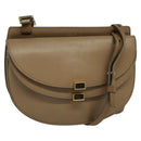Chloe Georgia Shoulder Bag Leather Beige Gold Auth BA1917-1