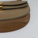 Chloe Georgia Shoulder Bag Leather Beige Gold Auth BA1917-15