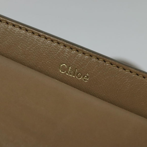 Chloe Georgia Shoulder Bag Leather Beige Gold Auth BA1917