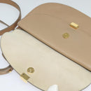 Chloe Georgia Shoulder Bag Leather Beige Gold Auth BA1917-9