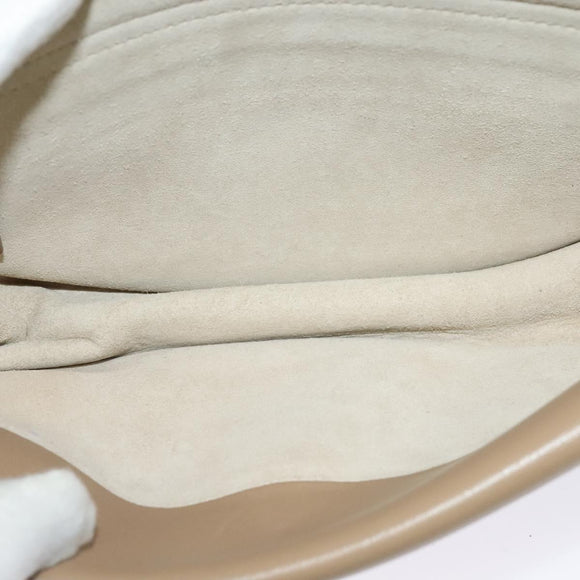 Chloe Georgia Shoulder Bag Leather Beige Gold Auth BA1917