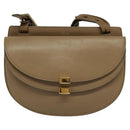 Chloe Georgia Shoulder Bag Leather Beige Gold Auth BA1917-13