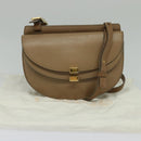 Chloe Georgia Shoulder Bag Leather Beige Gold Auth BA1917-12
