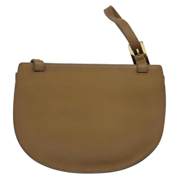 Chloe Georgia Shoulder Bag Leather Beige Gold Auth BA1917 - 0