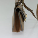 Chloe Georgia Shoulder Bag Leather Beige Gold Auth BA1917-3