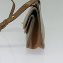 Chloe Georgia Shoulder Bag Leather Beige Gold Auth BA1917-4