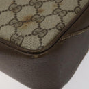 GUCCI GG Supreme Web Sherry Line Shoulder Bag PVC Beige Gold Red Auth BA1924-10