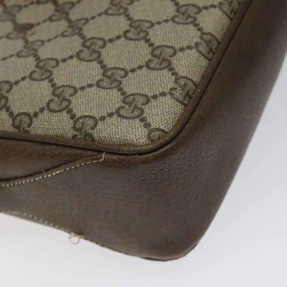 GUCCI GG Supreme Web Sherry Line Shoulder Bag PVC Beige Gold Red Auth BA1924