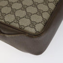 GUCCI GG Supreme Web Sherry Line Shoulder Bag PVC Beige Gold Red Auth BA1924-13