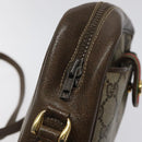 GUCCI GG Supreme Web Sherry Line Shoulder Bag PVC Beige Gold Red Auth BA1924-15