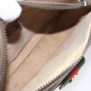 GUCCI GG Supreme Web Sherry Line Shoulder Bag PVC Beige Gold Red Auth BA1924-17