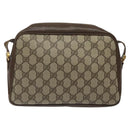 GUCCI GG Supreme Web Sherry Line Shoulder Bag PVC Beige Gold Red Auth BA1924-3