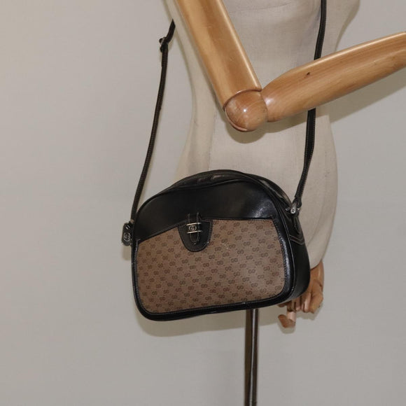 GUCCI Micro GG Supreme Shoulder Bag PVC Brown 001 256 1189 Auth BA1925