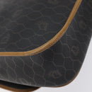 Christian Dior Honeycomb Canvas Shoulder Bag PVC Brown Gold Auth BA1926-9