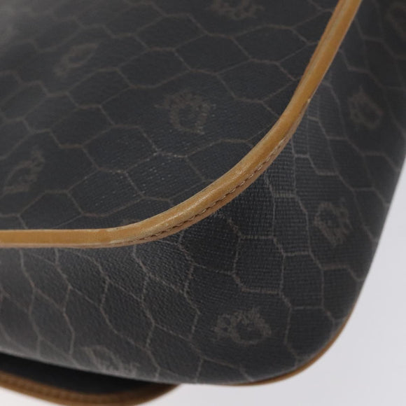 Christian Dior Honeycomb Canvas Shoulder Bag PVC Brown Gold Auth BA1926