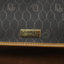 Christian Dior Honeycomb Canvas Shoulder Bag PVC Brown Gold Auth BA1926-18