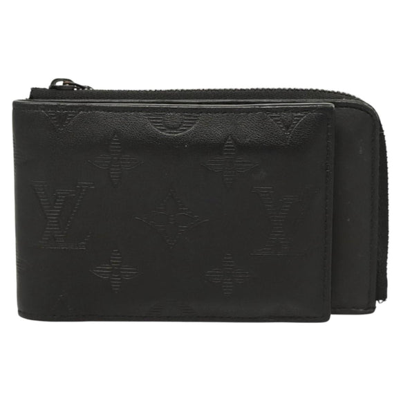 LOUIS VUITTON Monogram Shadow Hybrid Wallet Black M81526 LV Auth BA1929