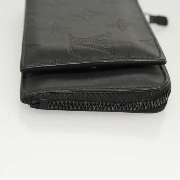 LOUIS VUITTON Monogram Shadow Hybrid Wallet Black M81526 LV Auth BA1929