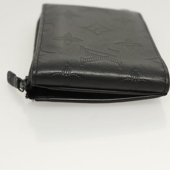 LOUIS VUITTON Monogram Shadow Hybrid Wallet Black M81526 LV Auth BA1929