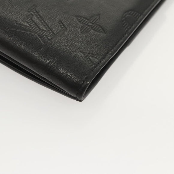 LOUIS VUITTON Monogram Shadow Hybrid Wallet Black M81526 LV Auth BA1929