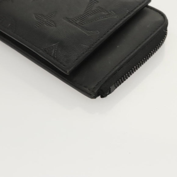 LOUIS VUITTON Monogram Shadow Hybrid Wallet Black M81526 LV Auth BA1929