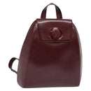CARTIER Must Line Backpack Leather Bordeaux Gold Auth BA1934-1