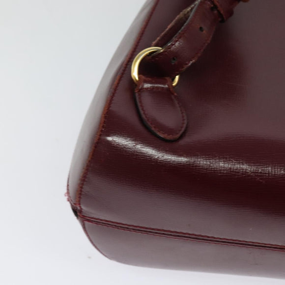 CARTIER Must Line Backpack Leather Bordeaux Gold Auth BA1934