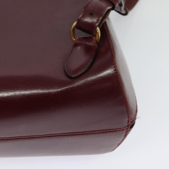 CARTIER Must Line Backpack Leather Bordeaux Gold Auth BA1934