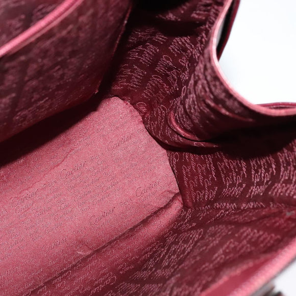 CARTIER Must Line Backpack Leather Bordeaux Gold Auth BA1934