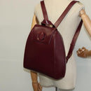CARTIER Must Line Backpack Leather Bordeaux Gold Auth BA1934-19