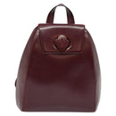 CARTIER Must Line Backpack Leather Bordeaux Gold Auth BA1934-13