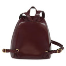 CARTIER Must Line Backpack Leather Bordeaux Gold Auth BA1934-2