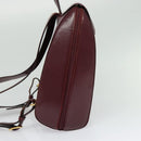 CARTIER Must Line Backpack Leather Bordeaux Gold Auth BA1934-4
