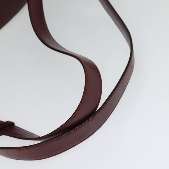 CARTIER Must Line Backpack Leather Bordeaux Gold Auth BA1934