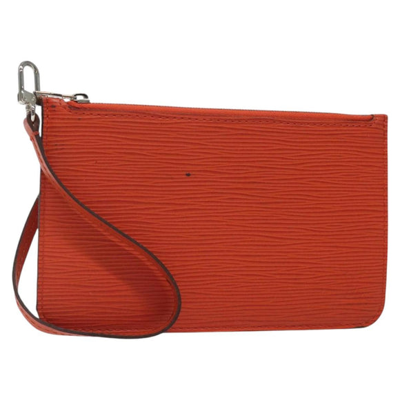 LOUIS VUITTON Epi Neverfull PM Pouch Orange LV Auth BA1936