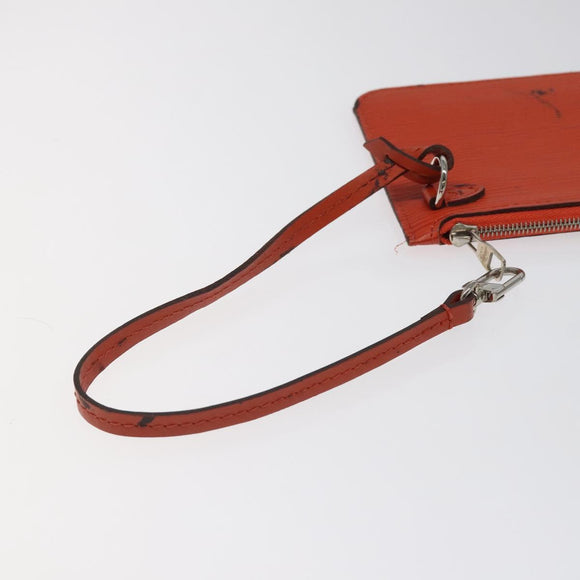 LOUIS VUITTON Epi Neverfull PM Pouch Orange LV Auth BA1936