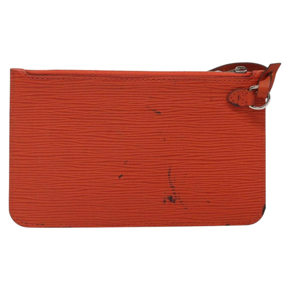 LOUIS VUITTON Epi Neverfull PM Pouch Orange LV Auth BA1936