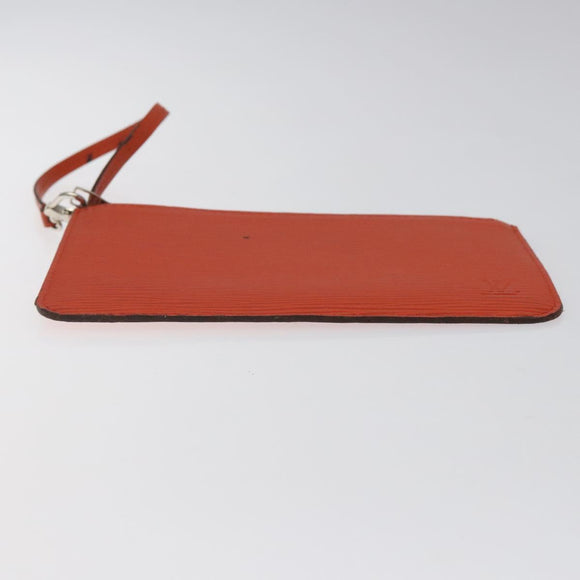 LOUIS VUITTON Epi Neverfull PM Pouch Orange LV Auth BA1936