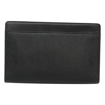 BURBERRY Clutch Bag Leather Black Silver Auth BA1937 - 0