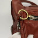 Chloe Betty Hand Bag Leather Brown Silver gold Auth BA1940-18