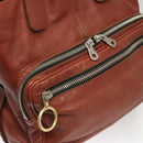 Chloe Betty Hand Bag Leather Brown Silver gold Auth BA1940-10