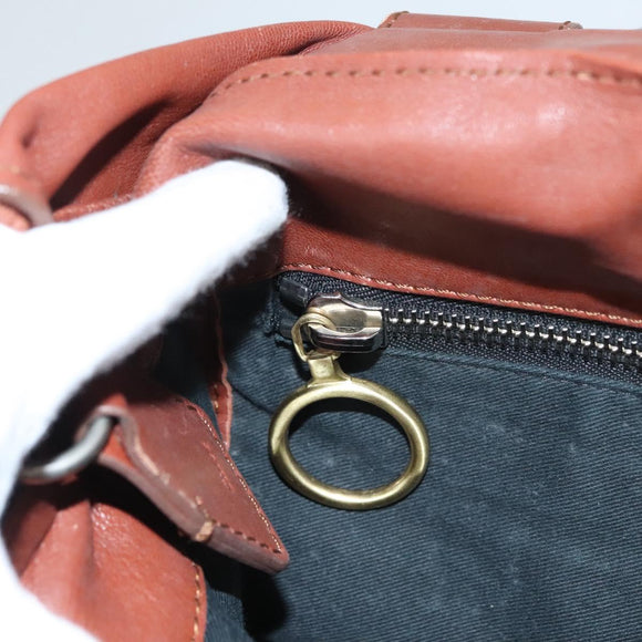 Chloe Betty Hand Bag Leather Brown Silver gold Auth BA1940