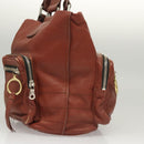 Chloe Betty Hand Bag Leather Brown Silver gold Auth BA1940-3